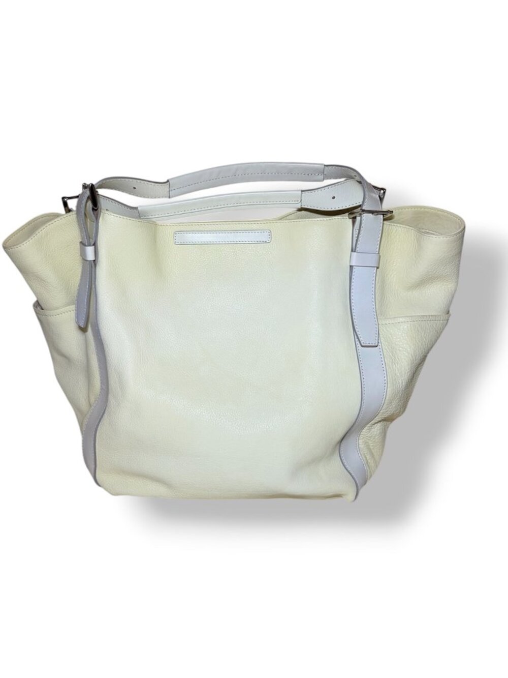 New Sazaby Japan Large Beige Leather Bag Bucket Tote